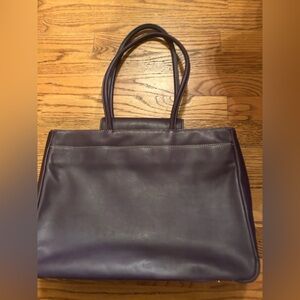 Levenger Purple Preppy Minimalist Classic Work Tote/Laptop Bag/Briefcase